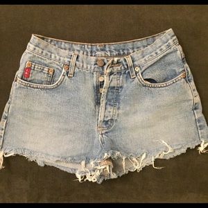 Vintage high waist cut off jean shorts